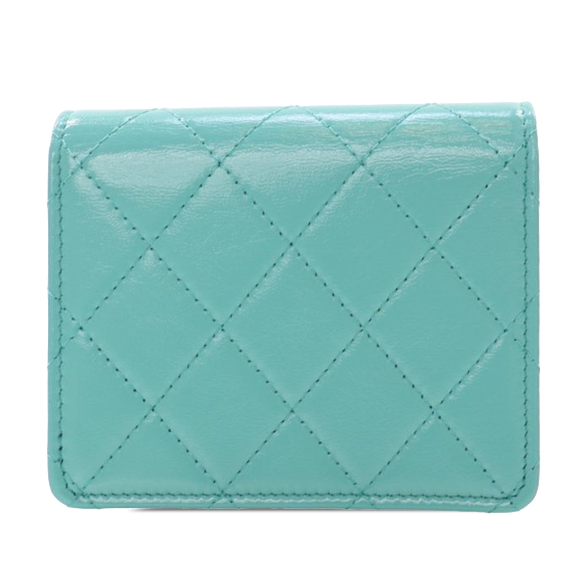 CC Quilted Calfskin Flap Card Holder