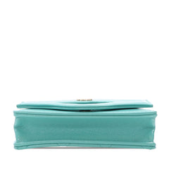 CC Quilted Calfskin Flap Card Holder