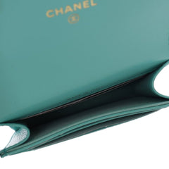 CC Quilted Calfskin Flap Card Holder
