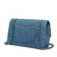 Medium Classic Printed Denim Double Flap