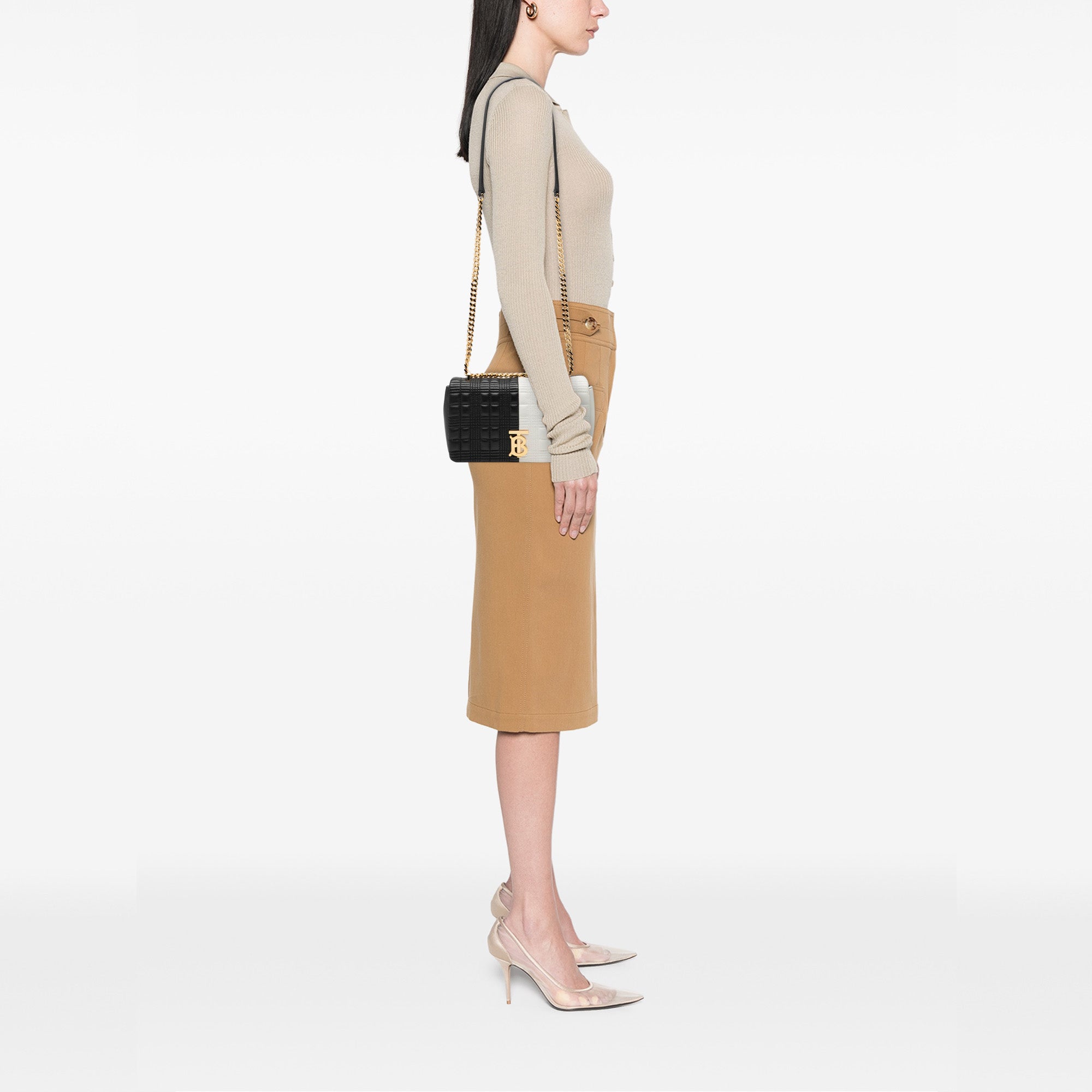 Small Bicolor Quilted Lambskin Lola Crossbody