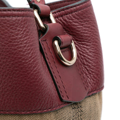 Medium Mega Check Canvas and Grained Calfskin Ashby Tassel Bucket Bag