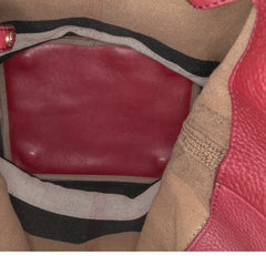 Medium Mega Check Canvas and Grained Calfskin Ashby Tassel Bucket Bag