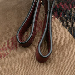 Medium Mega Check Canvas and Grained Calfskin Ashby Tassel Bucket Bag