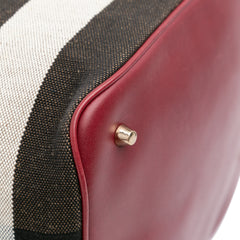 Medium Mega Check Canvas and Grained Calfskin Ashby Tassel Bucket Bag