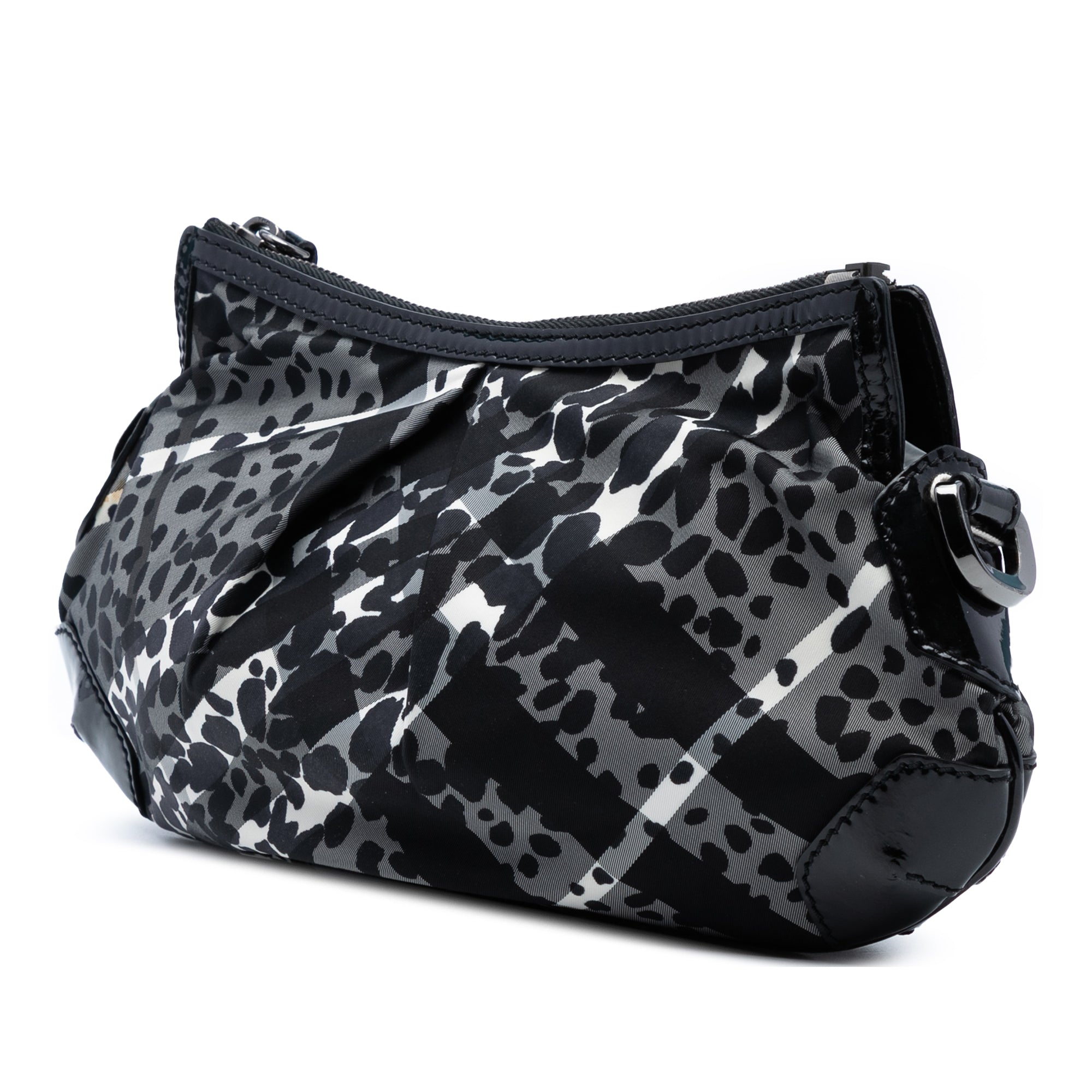 Floral Beat Check Nylon Foley Hobo