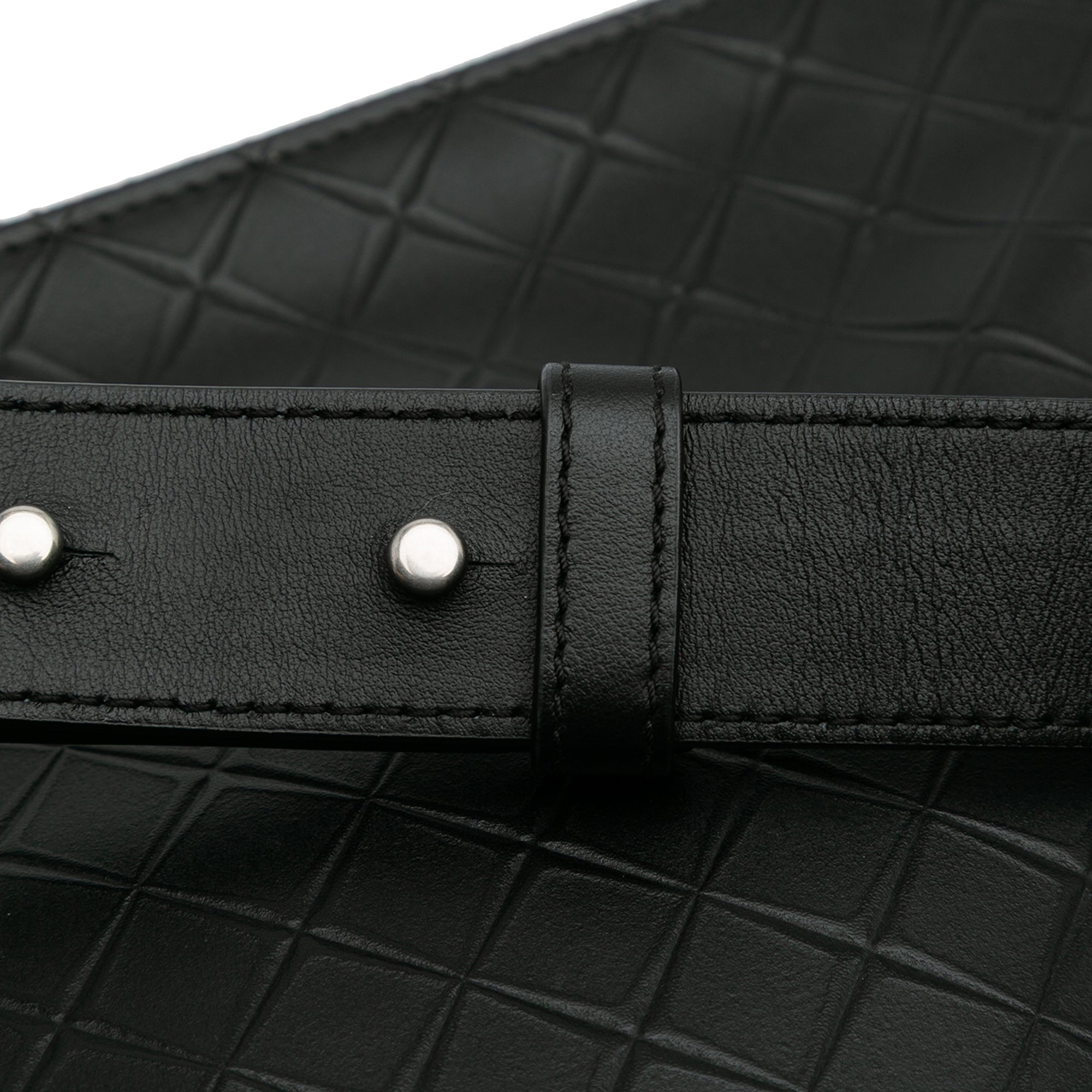 Lambskin Embossed Intrecciato Triple Zip Messenger Bag