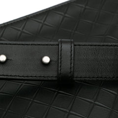 Lambskin Embossed Intrecciato Triple Zip Messenger Bag