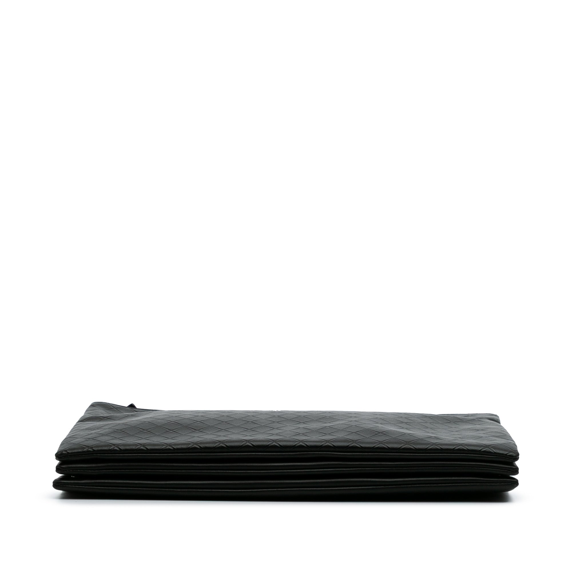Lambskin Embossed Intrecciato Triple Zip Messenger Bag