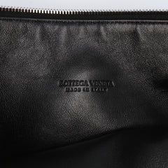 Lambskin Embossed Intrecciato Triple Zip Messenger Bag