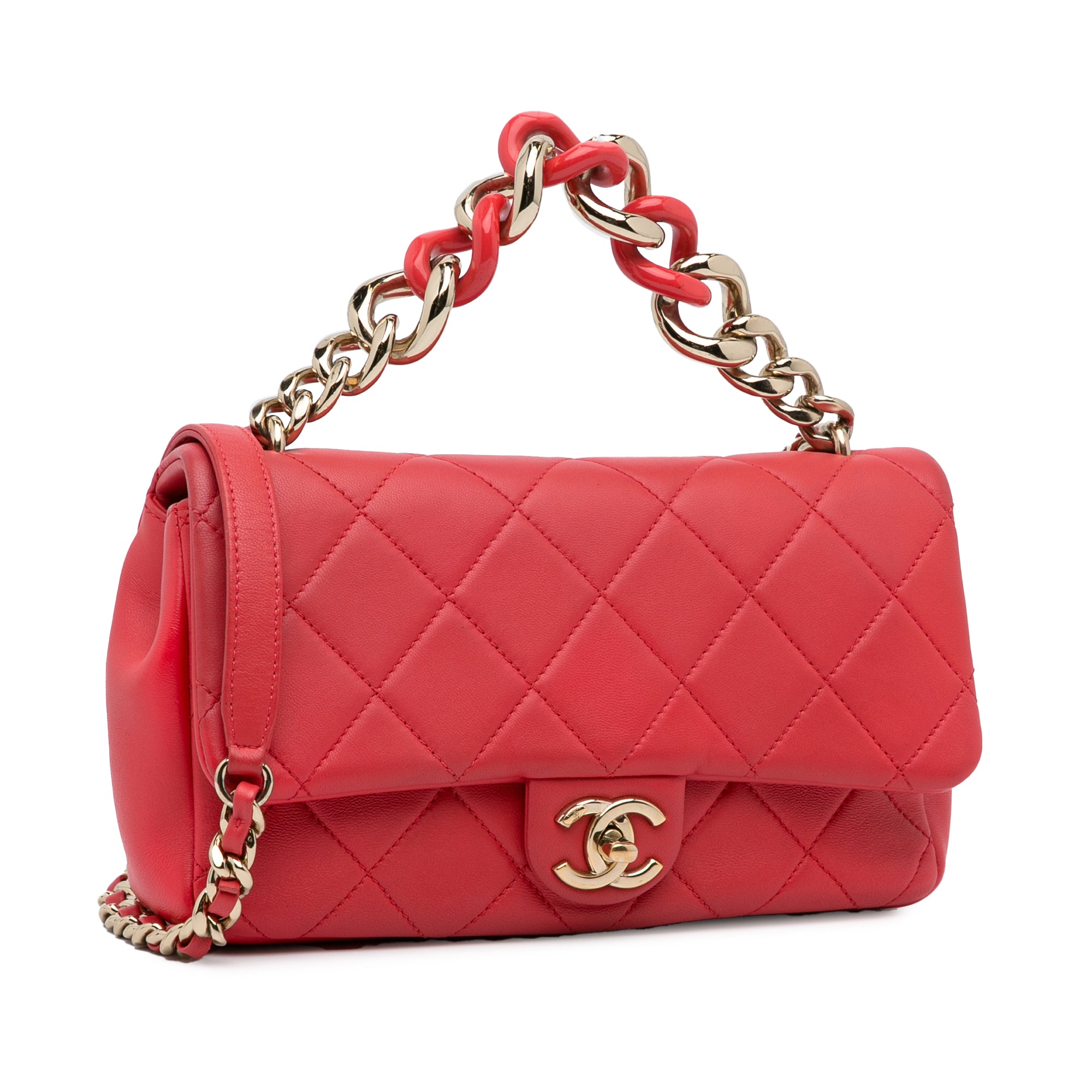 Small Lambskin Elegant Chain Single Flap