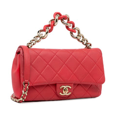 Small Lambskin Elegant Chain Single Flap