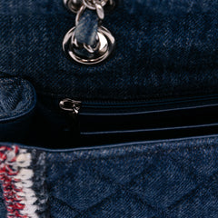 Quilted Denim Classic Single Flap