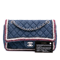 Quilted Denim Classic Single Flap