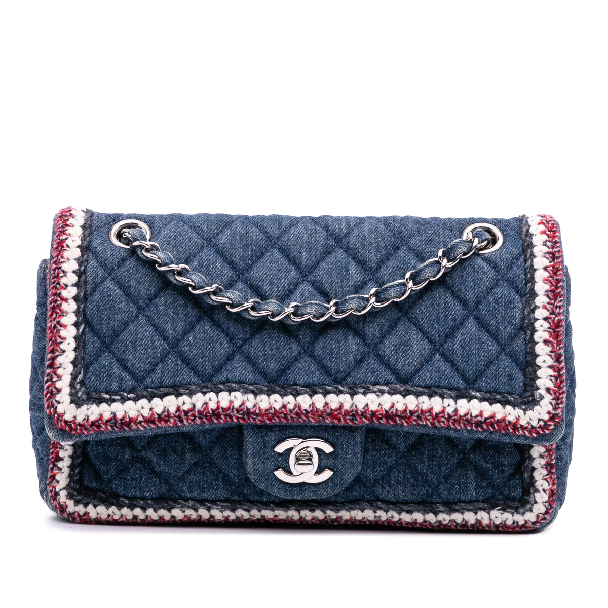 Quilted Denim Classic Single Flap