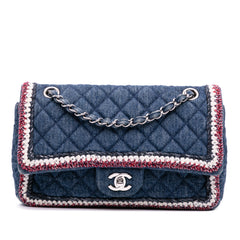 Quilted Denim Classic Single Flap