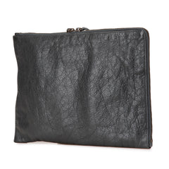 Lambskin Motocross Classic Zip Around Flat Clutch