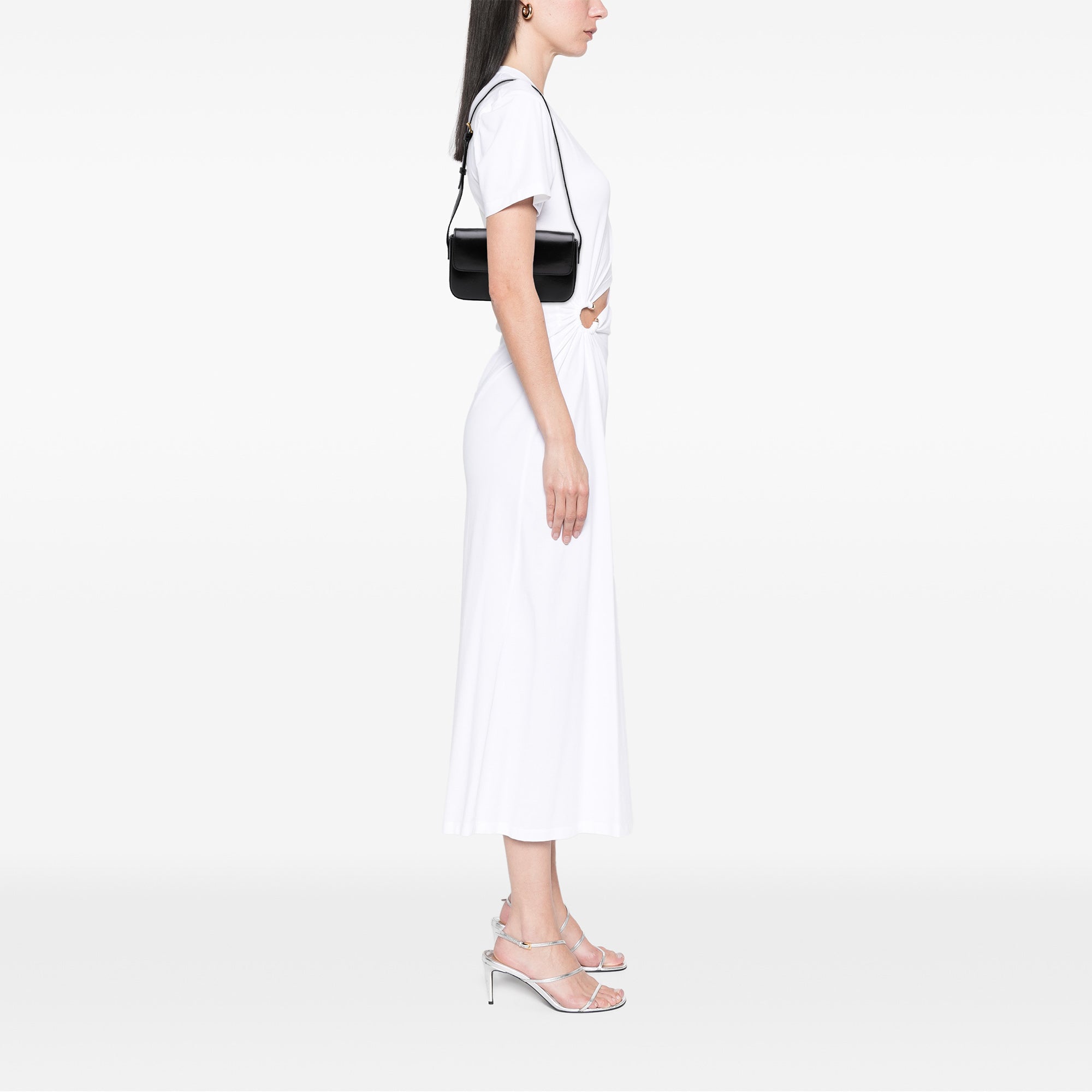 Shiny Calfskin Claude Shoulder Bag