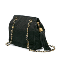 Quilted Satin Tassel Chain Shoulder Bag