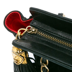 Quilted Satin Tassel Chain Shoulder Bag