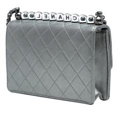 Medium Quilted Metallic Goatskin Chic Pearls Flap