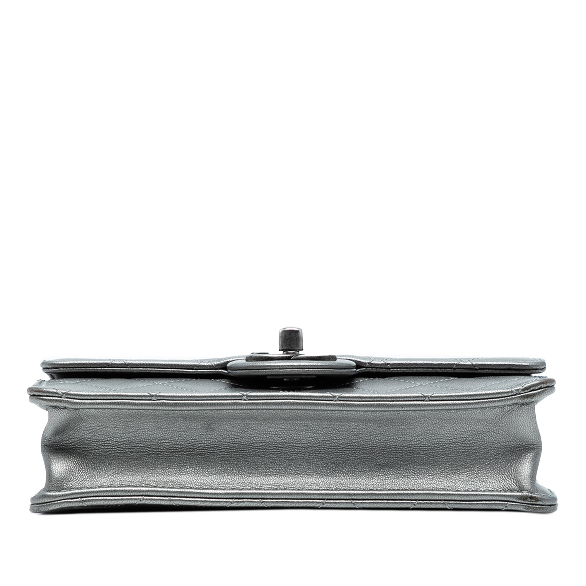 Medium Quilted Metallic Goatskin Chic Pearls Flap