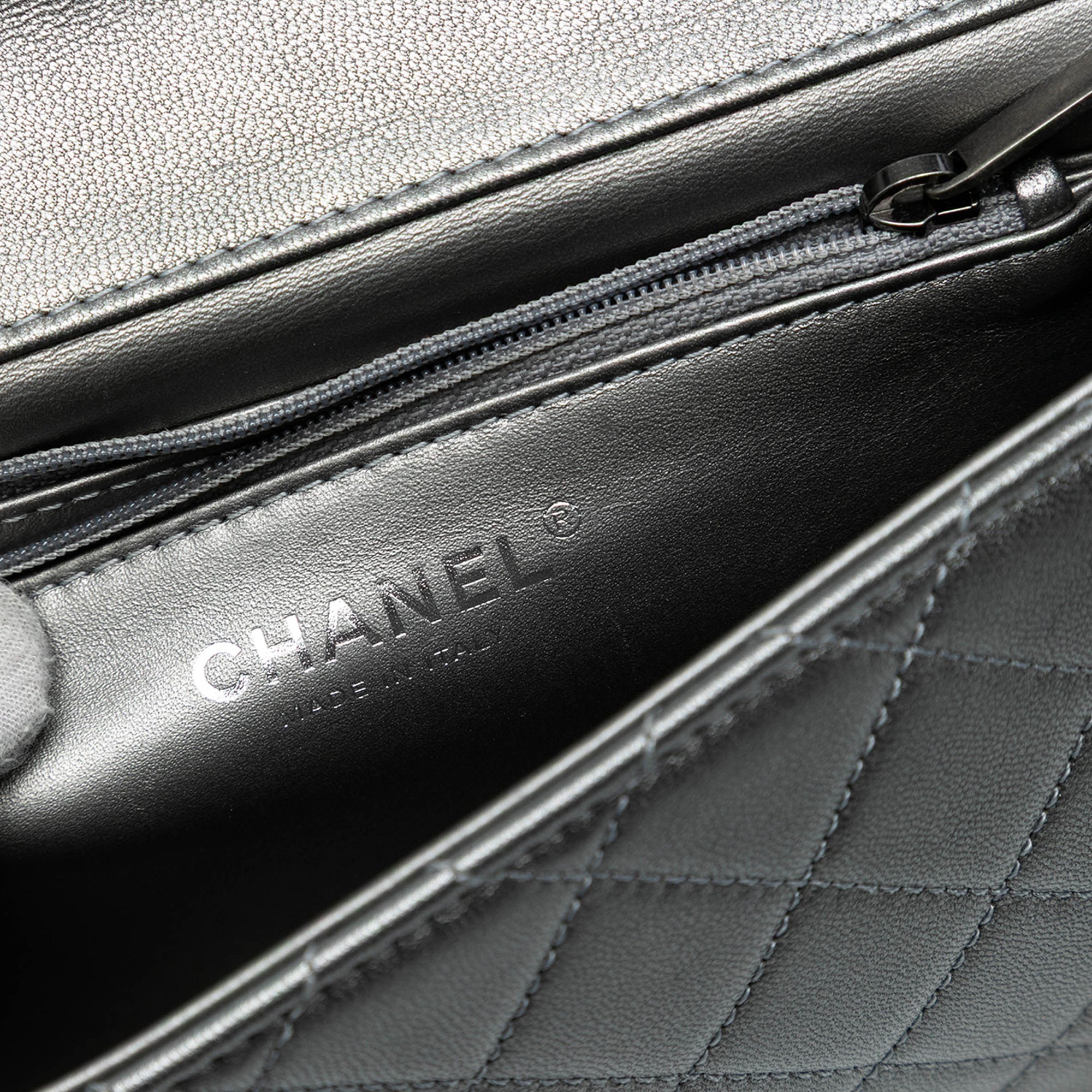 Medium Quilted Metallic Goatskin Chic Pearls Flap