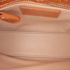 Mini Metallic Crinkled Calfskin Cannage Lady Dior