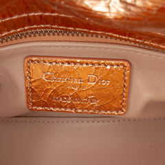 Mini Metallic Crinkled Calfskin Cannage Lady Dior