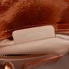 Mini Metallic Crinkled Calfskin Cannage Lady Dior