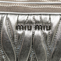 Nappa Matelasse Double Zip Clutch