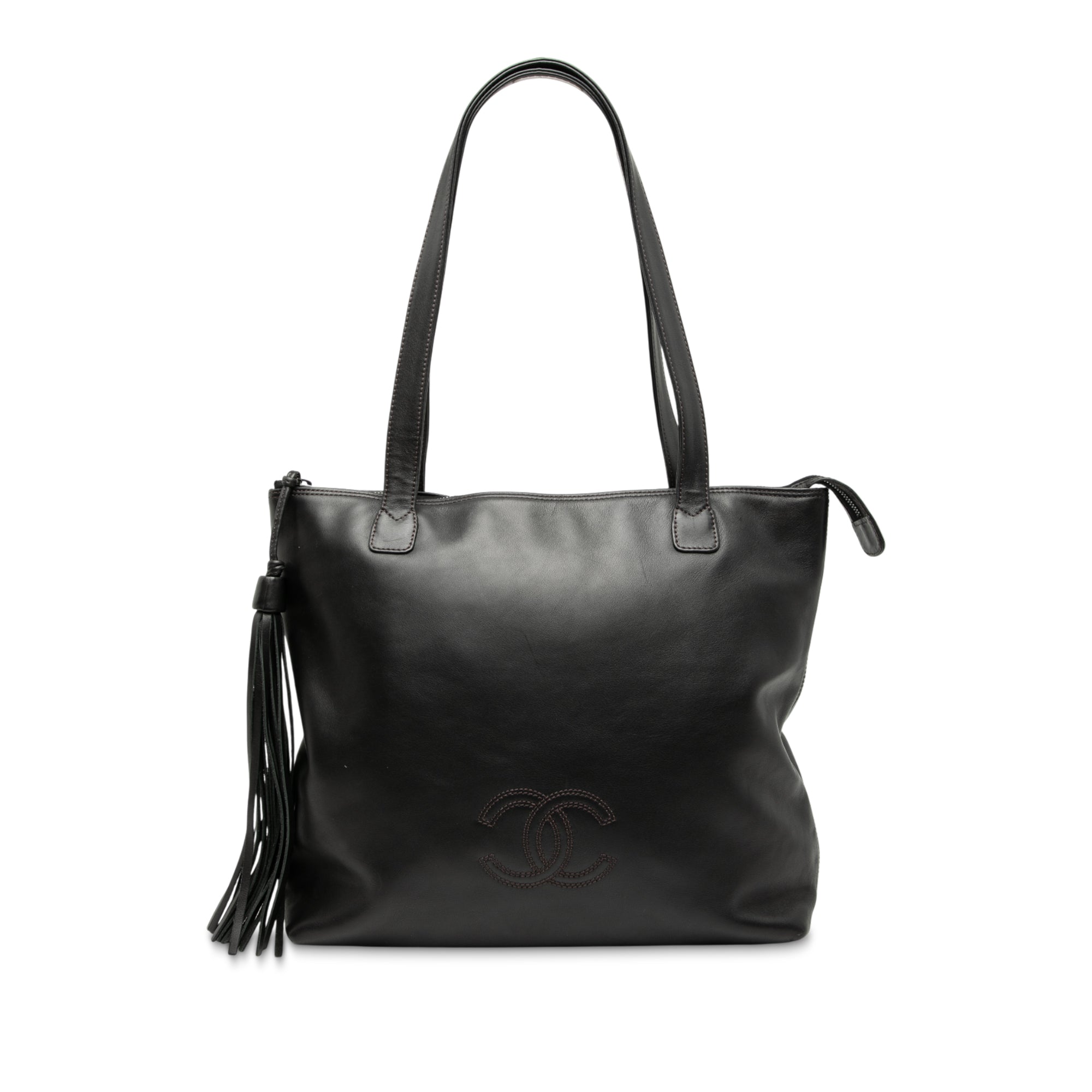 CC Lambskin Tassel Tote