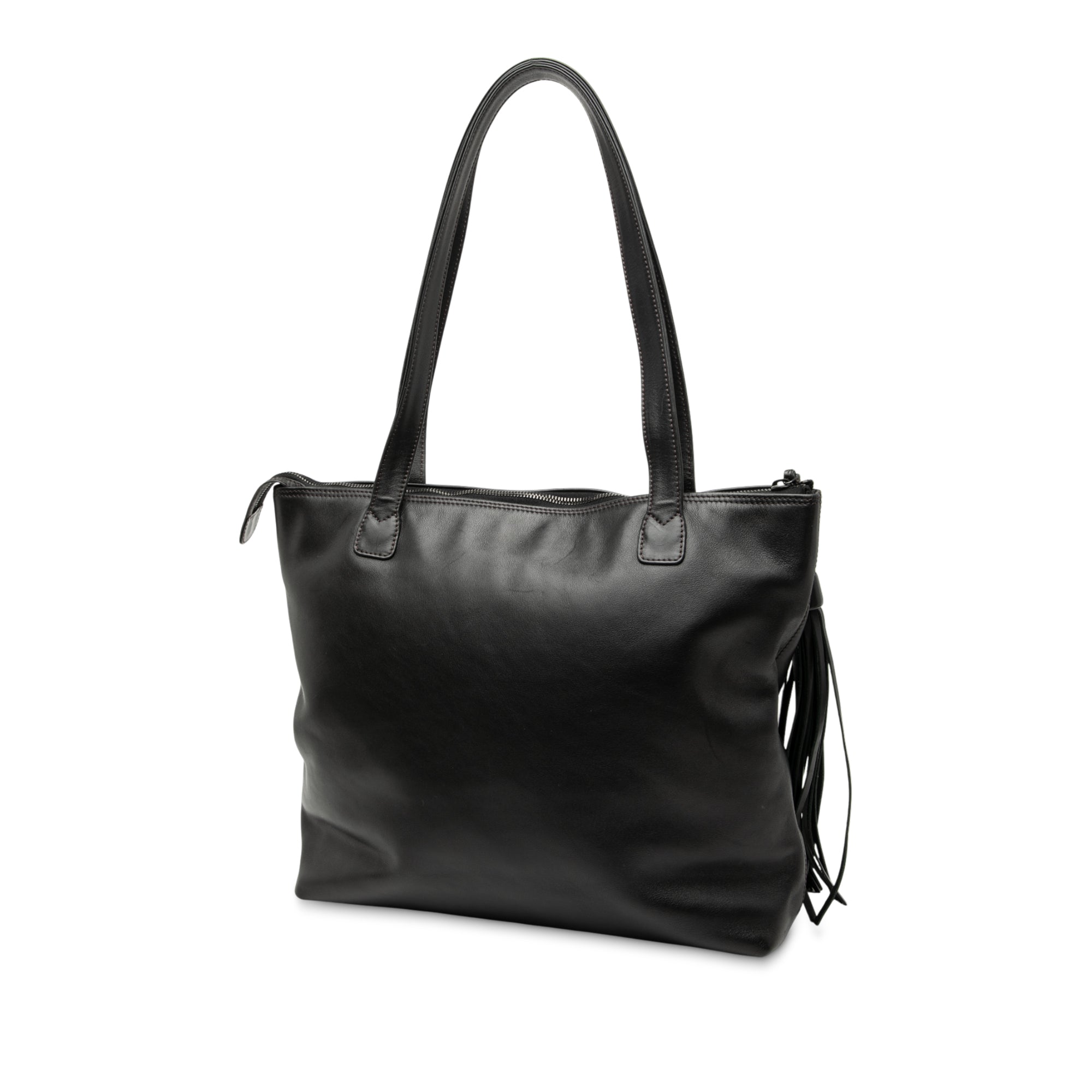 CC Lambskin Tassel Tote