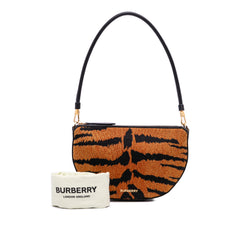 Mini Canvas Tiger Print Olympia Shoulder Bag