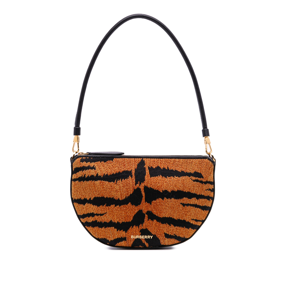 Mini Canvas Tiger Print Olympia Shoulder Bag
