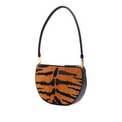 Mini Canvas Tiger Print Olympia Shoulder Bag