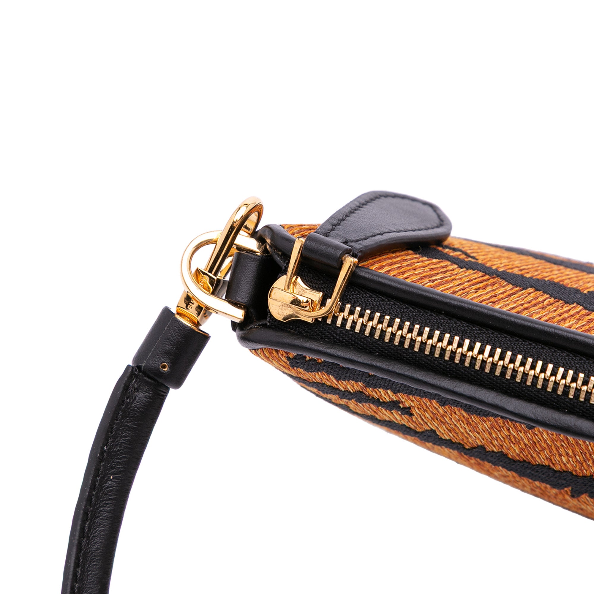 Mini Canvas Tiger Print Olympia Shoulder Bag