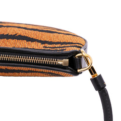 Mini Canvas Tiger Print Olympia Shoulder Bag
