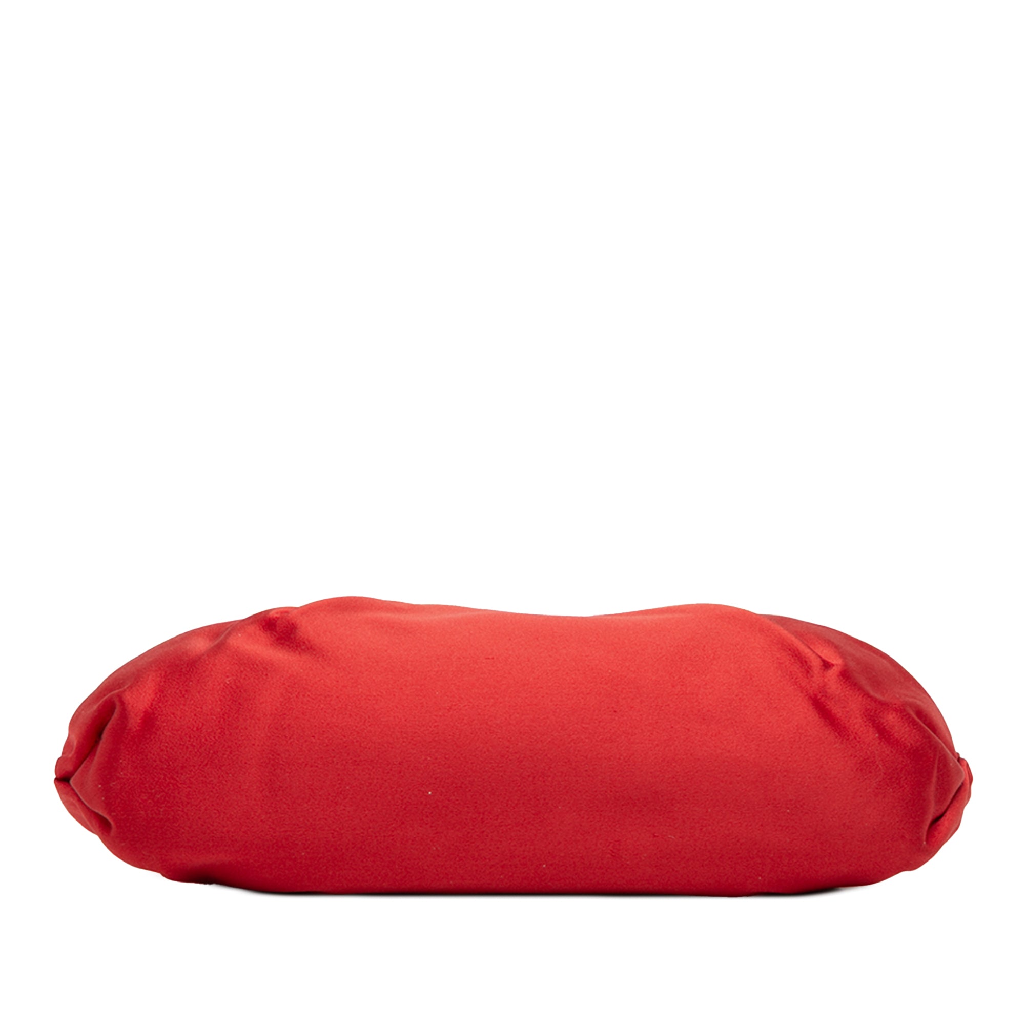 Satin Pearl Embellished Frame Clutch on Chain