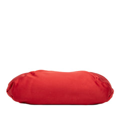 Satin Pearl Embellished Frame Clutch on Chain