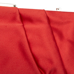 Satin Pearl Embellished Frame Clutch on Chain