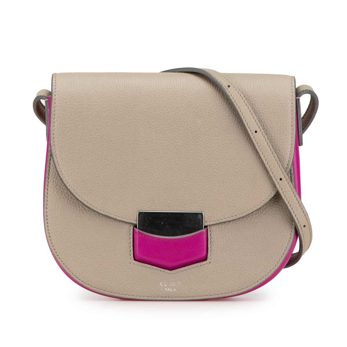 Small Bicolor Leather Trotteur Crossbody