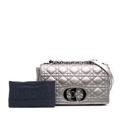 Medium Metallic Calfskin Cannage Supple Caro Bag