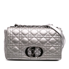Medium Metallic Calfskin Cannage Supple Caro Bag