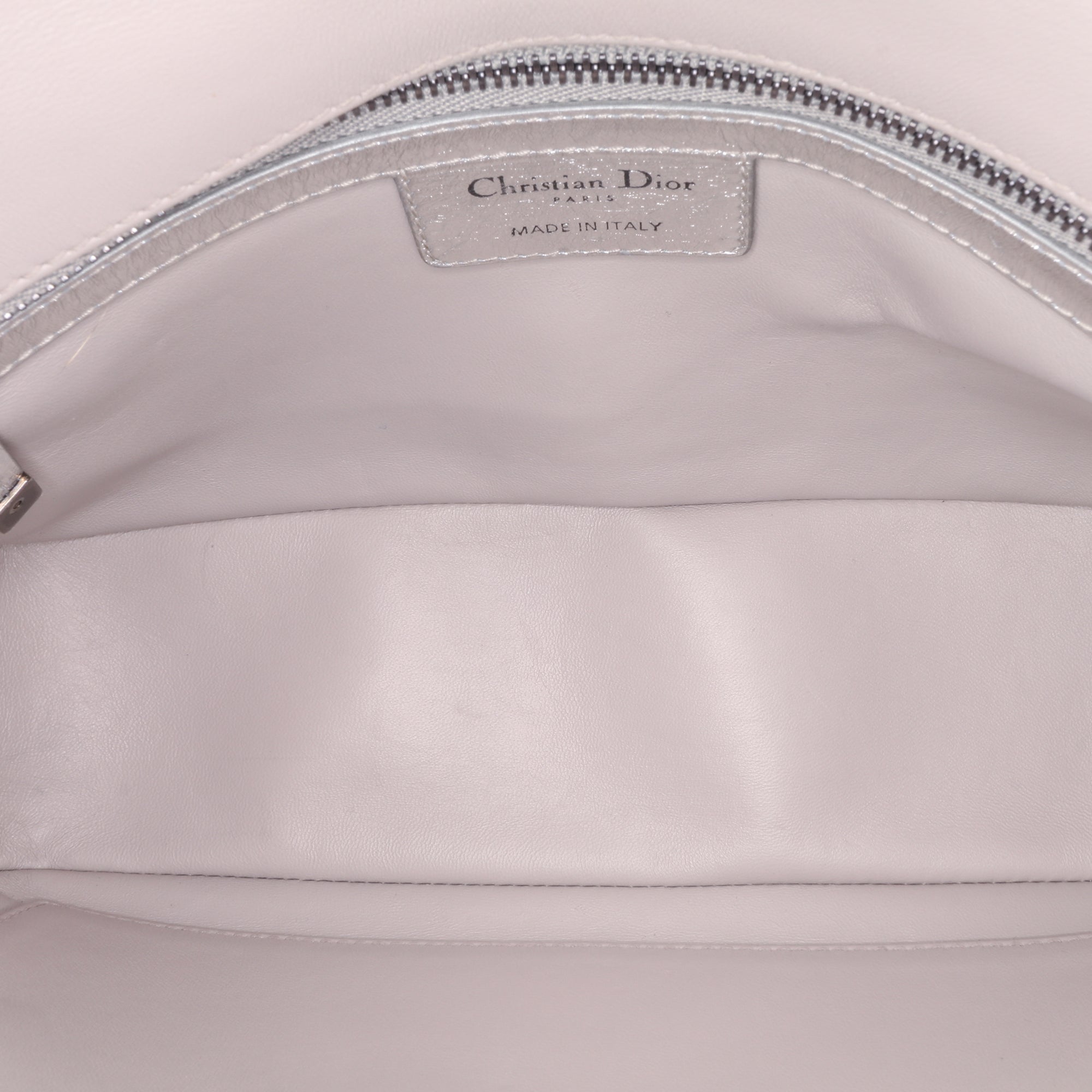 Medium Metallic Calfskin Cannage Supple Caro Bag