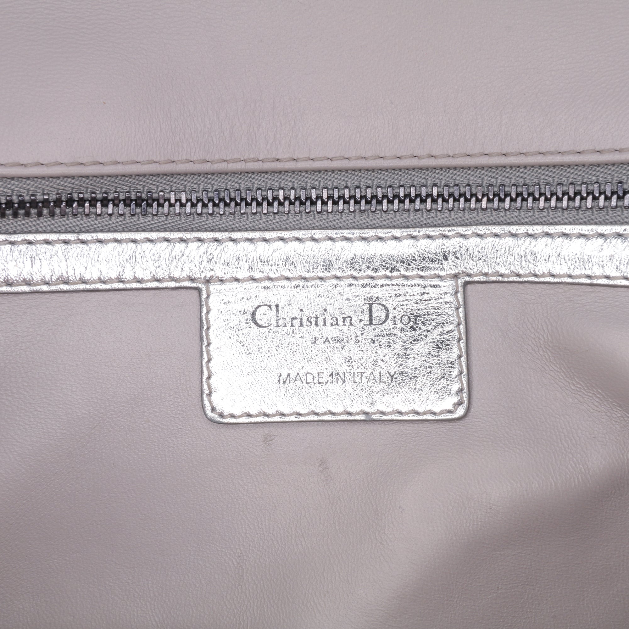 Medium Metallic Calfskin Cannage Supple Caro Bag