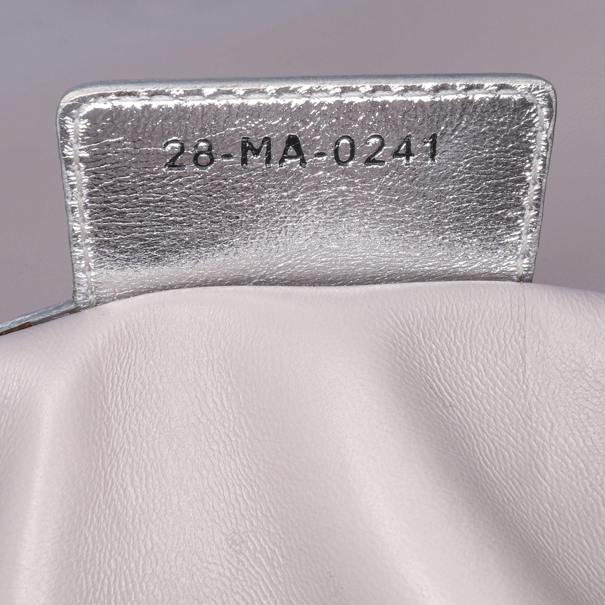 Medium Metallic Calfskin Cannage Supple Caro Bag