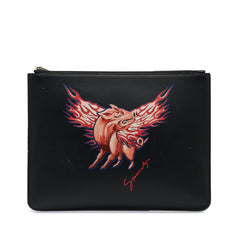 Zodiac Printed Leather Clutch Bag