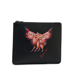 Zodiac Printed Leather Clutch Bag