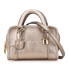 Micro Metallic Leather Amazona Satchel